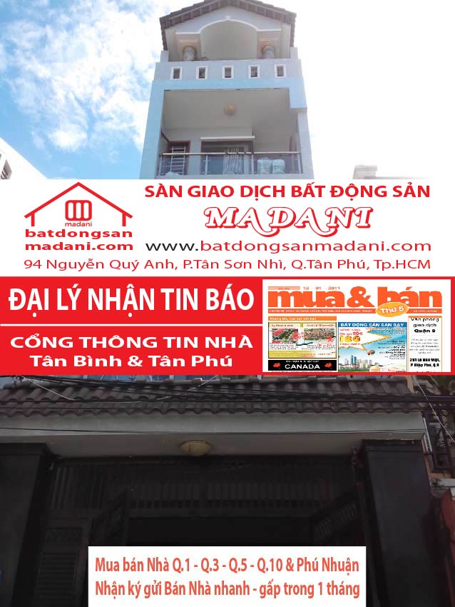 Bán nhà Hẻm cụt 5M – Thoại Ngọc Hầu, Phú Thạnh, Q.Tân Phú