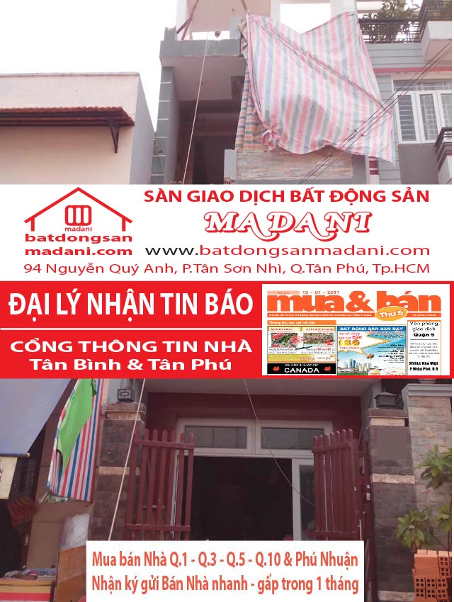 Bán nhà Mặt tiền – Nguyễn Văn Vịnh, P.Hiệp Tân, Q.Tân Phú 