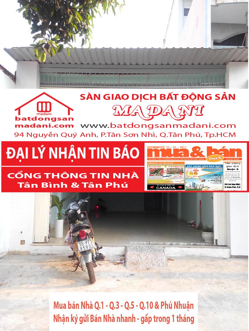 Bán nhà Mặt tiền – Gò Dầu, P.Tân Quý, Q.Tân Phú
