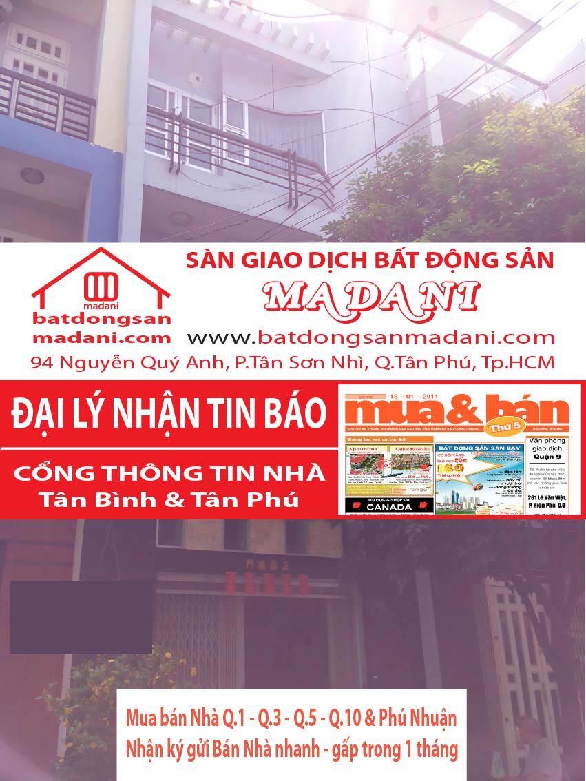 Bán nhà Hẻm 6M – Lê Ngã, P.Phú Trung, Q.Tân Phú