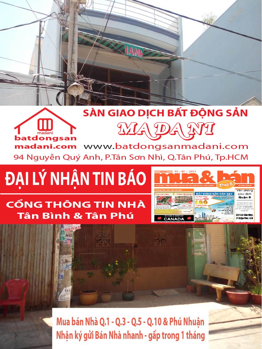 Bán nhà Hẻm 5M – Phan Anh, P.Tân Thới Hòa, Q.Tân Phú