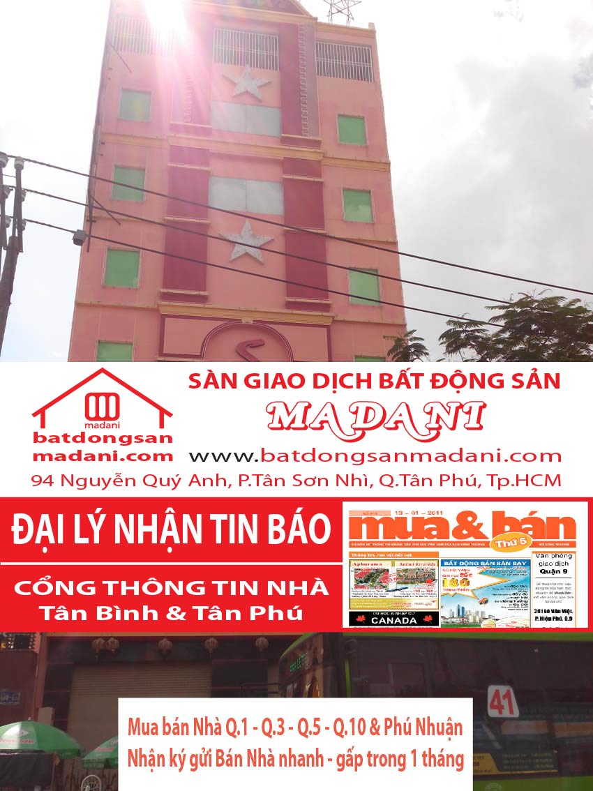 Bán nhà Mặt tiền – Tân Sơn Nhì, P.TSN, Q.Tân Phú