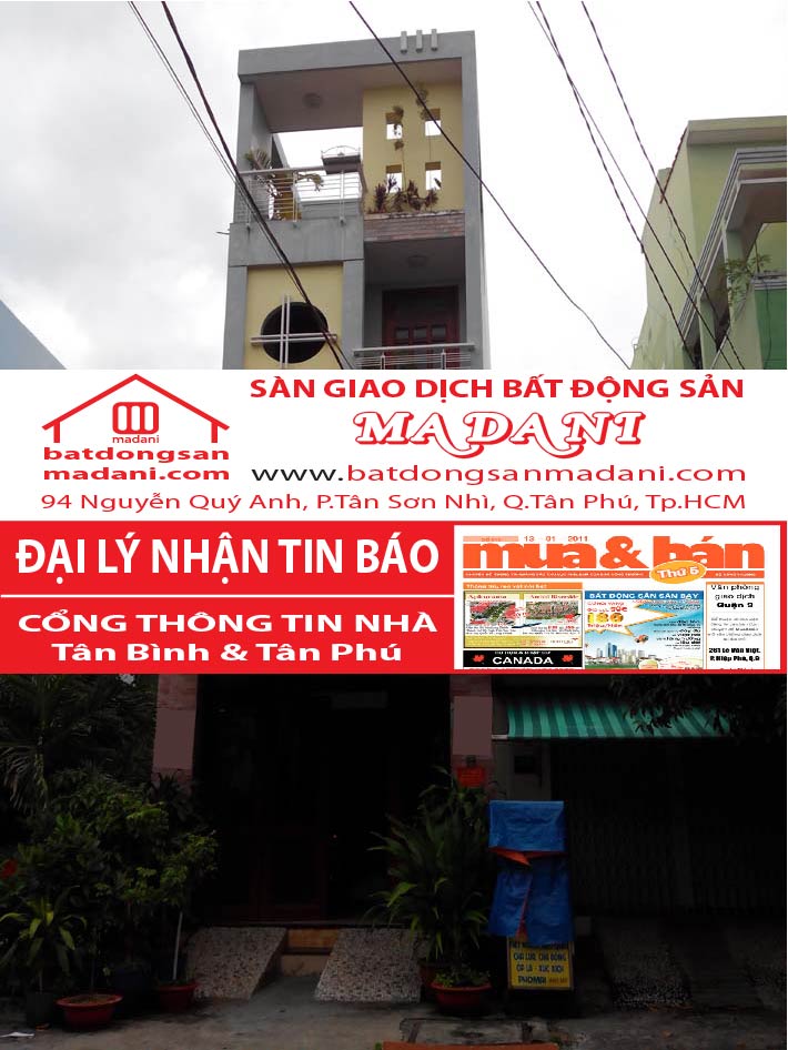 Bán nhà Mặt tiền – Trần Quang Cơ, P.Phú Thạnh, Q.Tân Phú