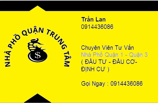 Bán nhà quận 1 - Trần Quý Khoách P Tân Định Quận 1, 8 x 15- 14ty.