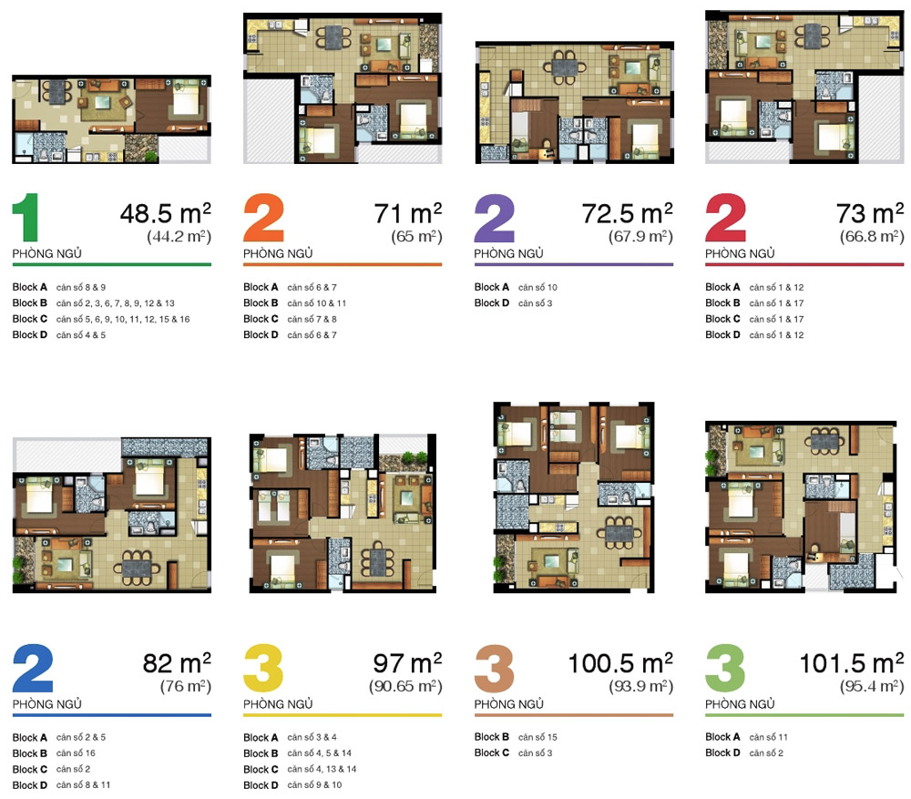 Chuyên bán căn hộ Lexington, Q2 (1PN), giá 1,6 tỷ trở lên, giá cực tốt