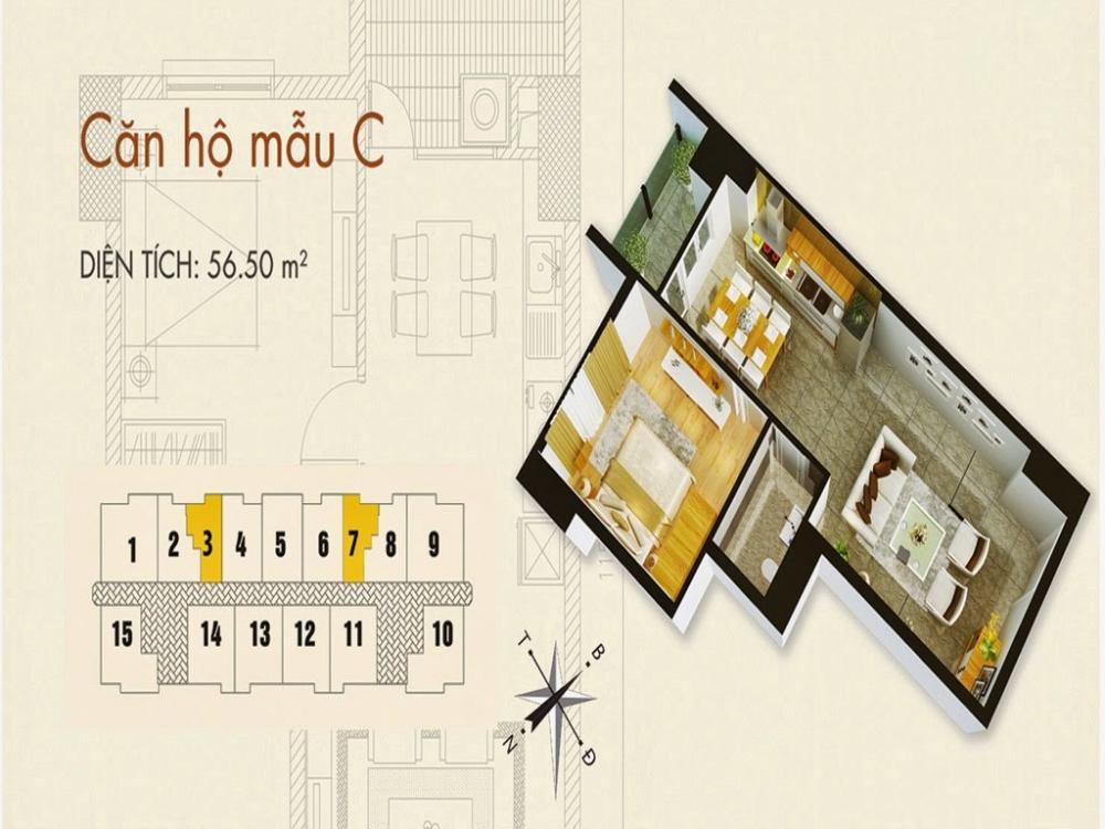 Bán chung cư C37 Bắc Hà, Lê Văn Lương, 56,5m2, giá 27,5tr/m2
