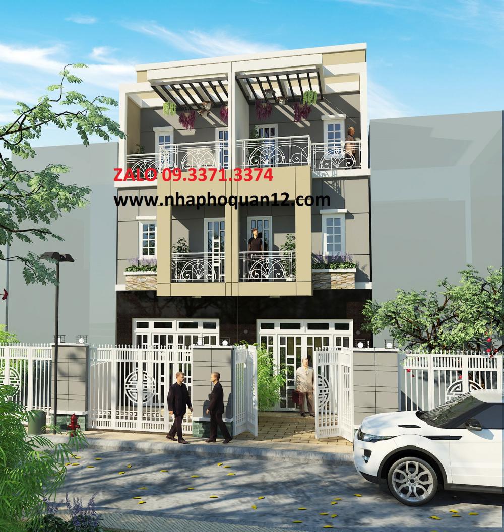 Nhà quận 12 xây mới 1trệt 2lầu Tô Ngọc Vân gần trung tâm Phường Thạnh Xuân LH: 09.3371.3374