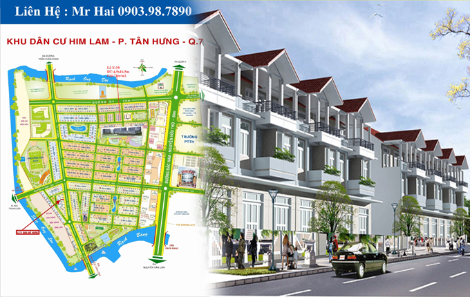 Bán nhà phố mặt tiền Nguyễn Thị Thập, DT: 5x20m KDC Him Lam Kênh Tẻ, sổ hồng