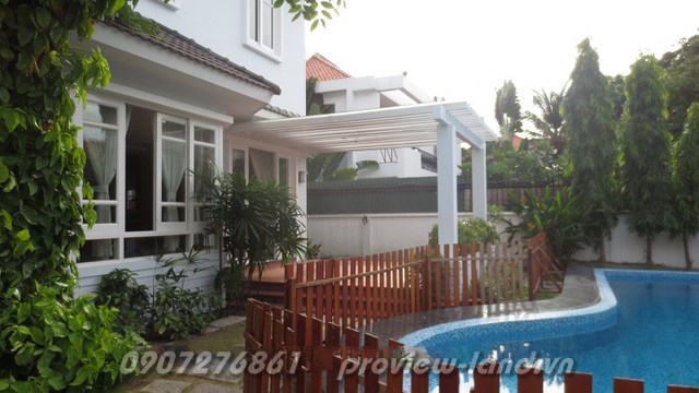 Biệt thự villa Trần Não 555m2, 5PN, có hồ bơi sân vườn rộng