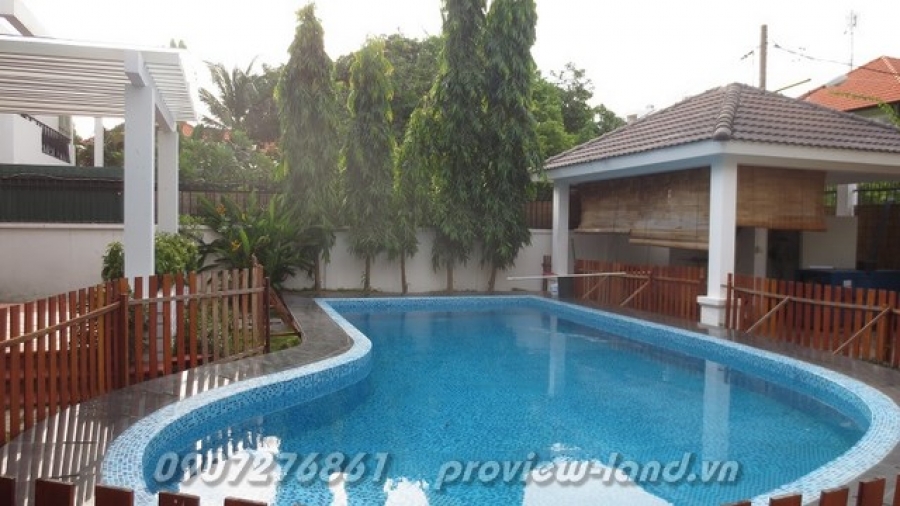 Biệt thự villa Trần Não 555m2, 5PN, có hồ bơi sân vườn rộng