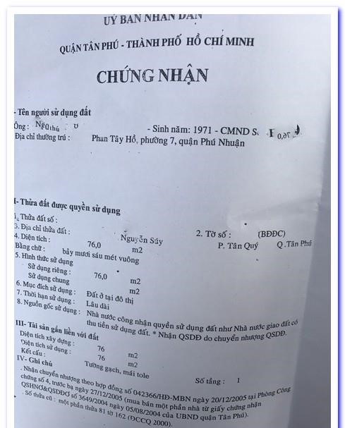 Nhà MT 4x19m Nguyễn Súy, P.Tân Quý, giá 6,1 tỷ TL