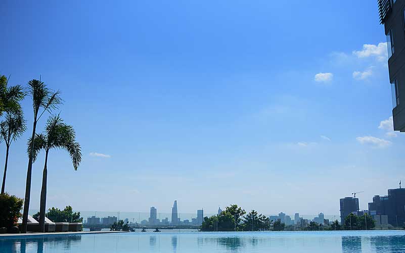 Biệt thự sky villa Quận 2, DT 399m2, hồ bơi sân vườn 70m2, 1 trệt 1 lầu, trực diện sông Sài Gòn