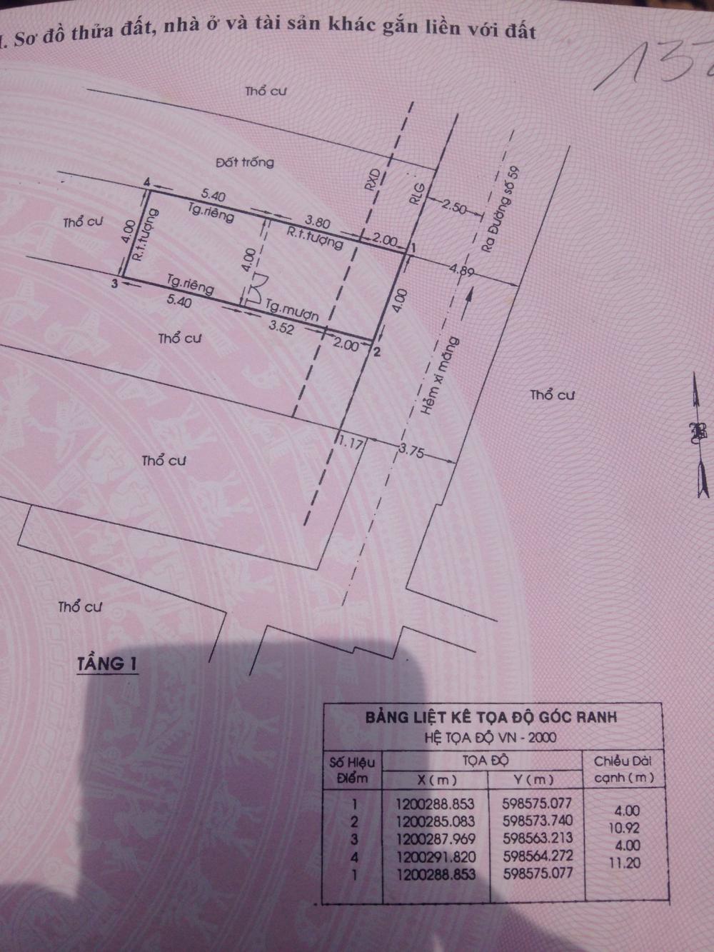 Bán nhà riêng tại phố Phạm Văn Chiêu, phường 14, Gò Vấp, Tp. HCM, 44m2, giá 1.6 tỷ