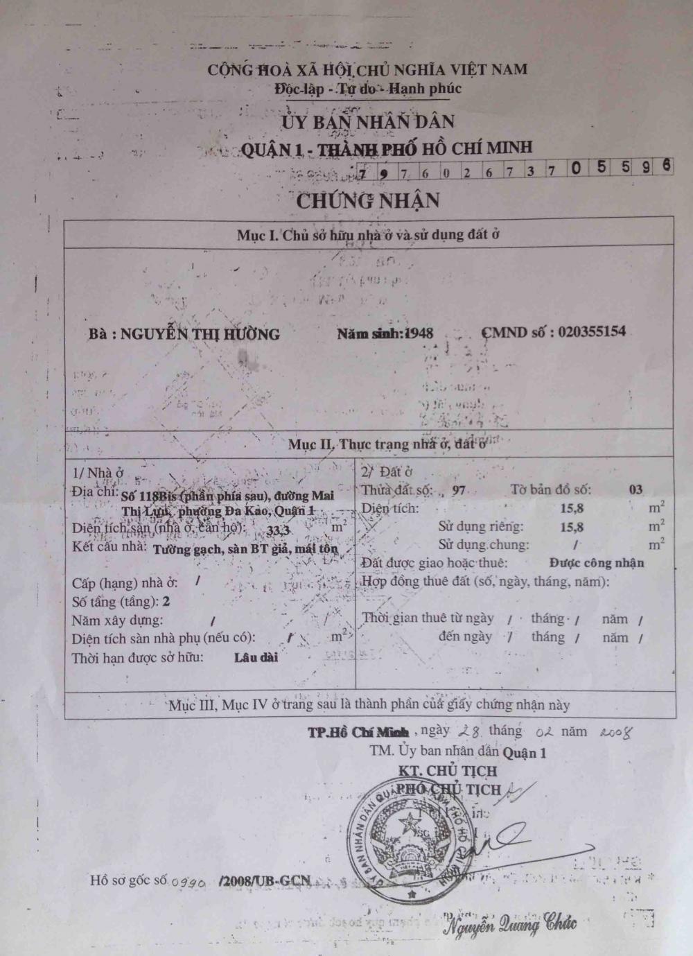 Bán nhà riêng đường Mai Thị Lựu, Q. 1, giá chỉ 1,7 tỷ