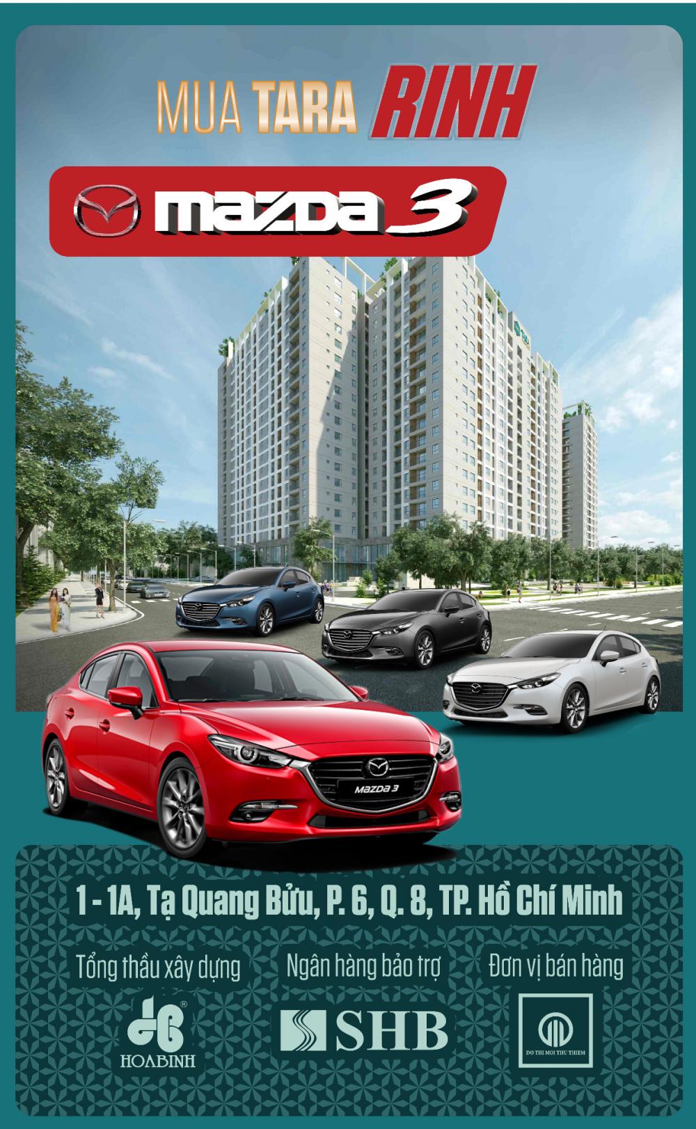 1,6 tỷ Tara Residence MT Tạ Quang Bửu ngay bến xe quận 8, cơ hội được lái Mazda 3