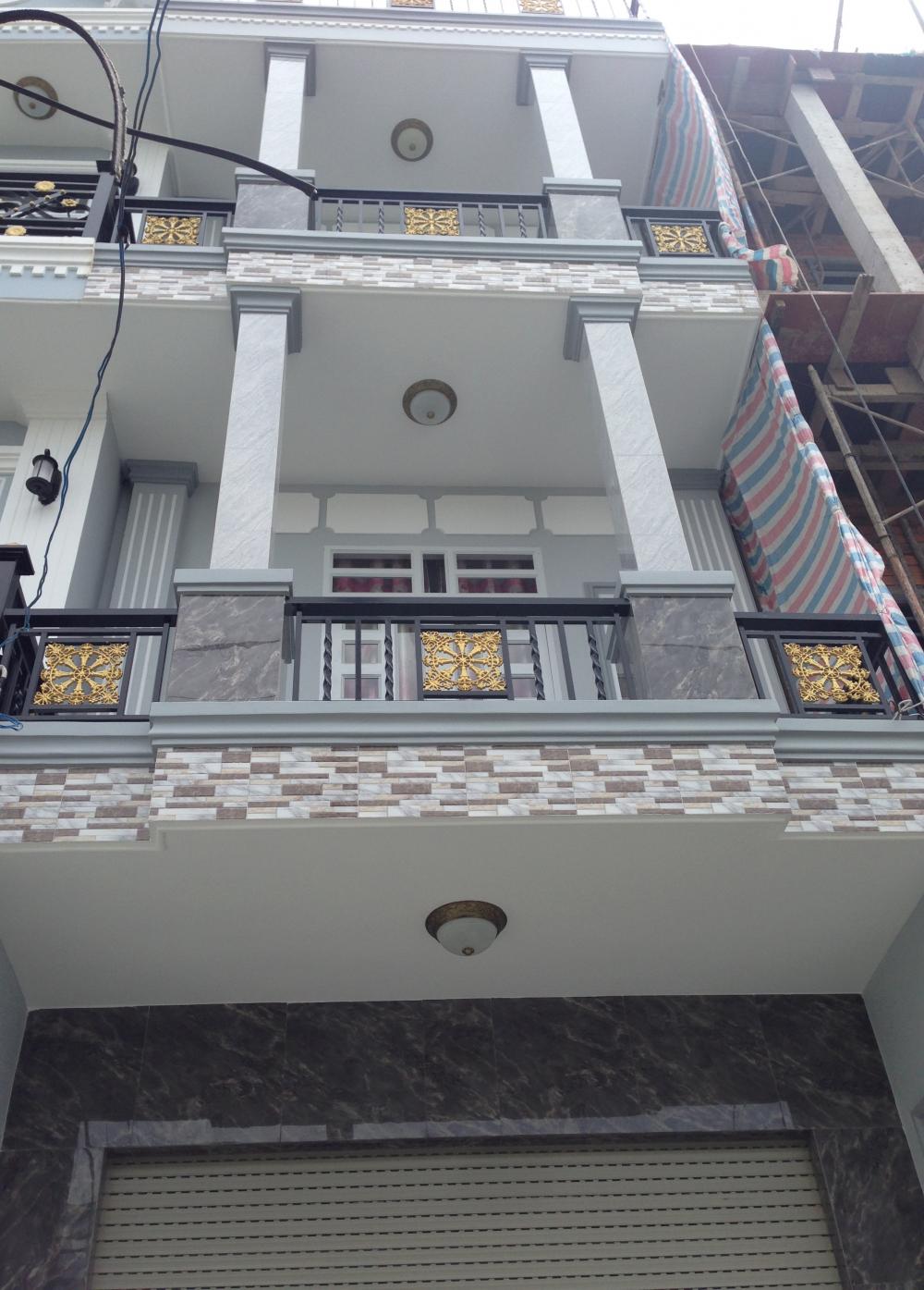 Nhà Xây Mới (4x17) Trệt 2 Lầu, Sân Thượng, Tại Huỳnh Tấn Phát, Quận 7.