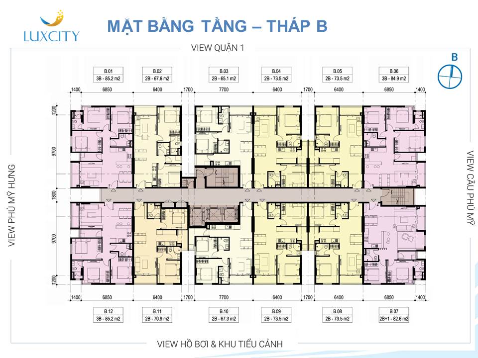 , mã căn B006-7 (tầng 7 căn số 6 block B), diện tích 83 m2, giá 2,3 tỷ gồm VAT, nhận nhà ngay. 