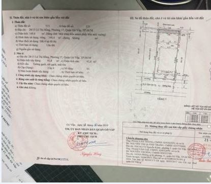Bán nhà 28/15 Lê Thị Hồng, phường 17, quận Gò Vấp, 4 x 19m, cấp 4, giá 4,45 tỷ