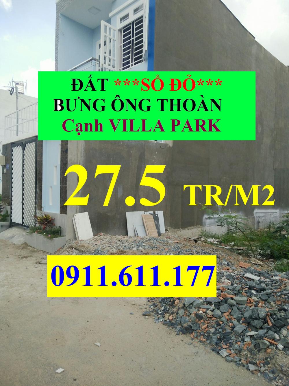 *27.5tr/m2 – SHR- XDTD*, Kẹt tiền bán gấp lô đất Bưng Ông Thoàn, ngay cạnh KDC Villa Park, Phường Phú Hữu, Quận 9, LH 0911.611.177