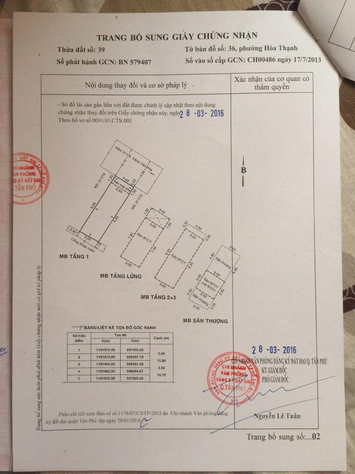 Bán nhà đường Kênh Tân Hóa, Hòa Thạnh, Tân Phú, giá 4 tỷ 650 tr. LH: 0901543965 Long