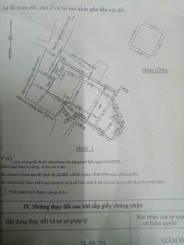 Bán nhà 3 MT hẻm Nguyễn Văn Trỗi, Phường 15, Q.Phú Nhuận, 6,5 x 18m, 1 trệt 4 lầu, giá 10,5 tỷ