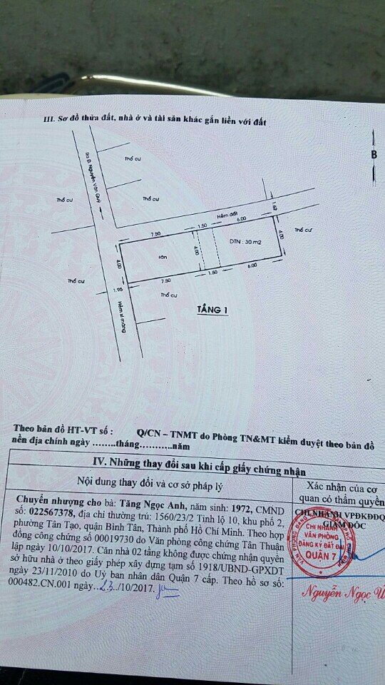 Bán gấp nhà hẻm 88 đường Nguyễn Văn Quỳ, Phường Phú Thuận, Quận 7