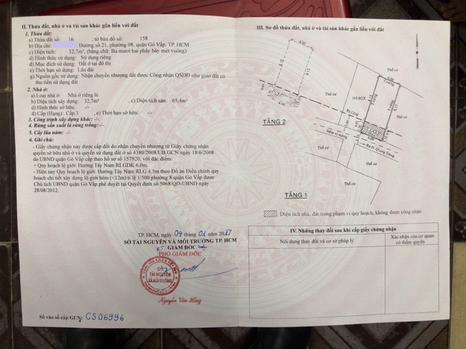 Bán nhà hẻm 23, đường Số 21, Phường 8, Quận Gò Vấp, 4 x 10m, 1 trệt 1 lầu, giá 2,75 tỷ