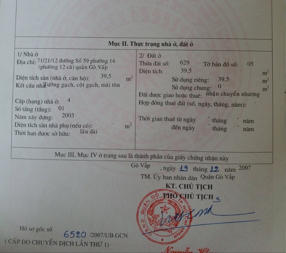 Bán nhà 105/ đường Số 59, P14, Gò Vấp, giá 2.5 tỷ TL