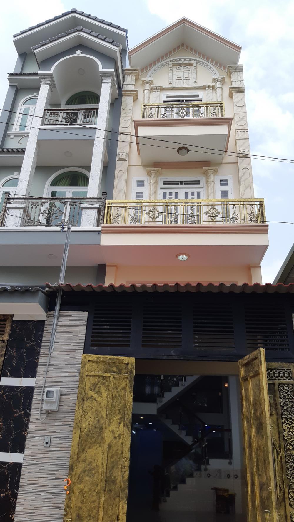 Nhà mới xây, đường rộng 8m, gần Nguyễn Ảnh Thủ, (4x16), đúc 4 tầng, 5 Phòng, sân rộng