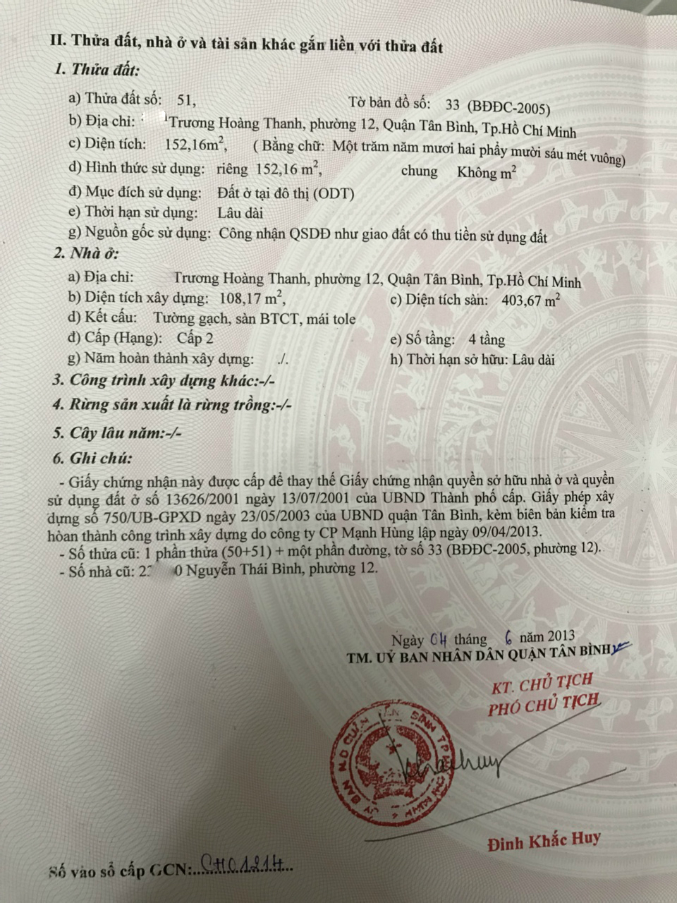 Bán nhà mặt tiền Trương Hoàng Thanh, p.12, Tân Bình, diện tích 5,8x24m