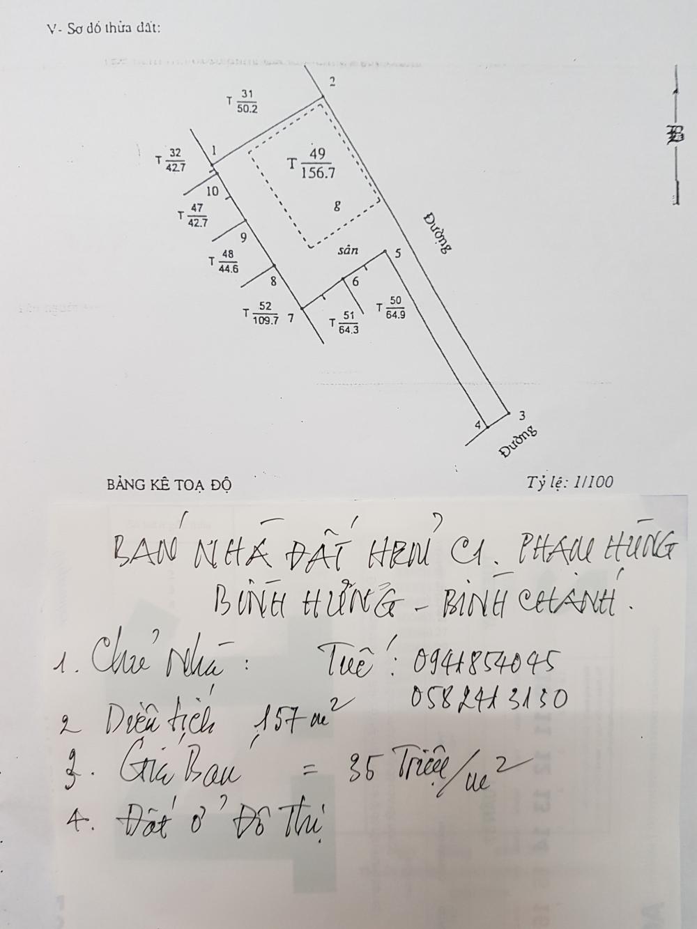 Bán nhà hẻm C1 Phạm Hùng, Q8 TP HCM, 157m2, 35tr/m2
