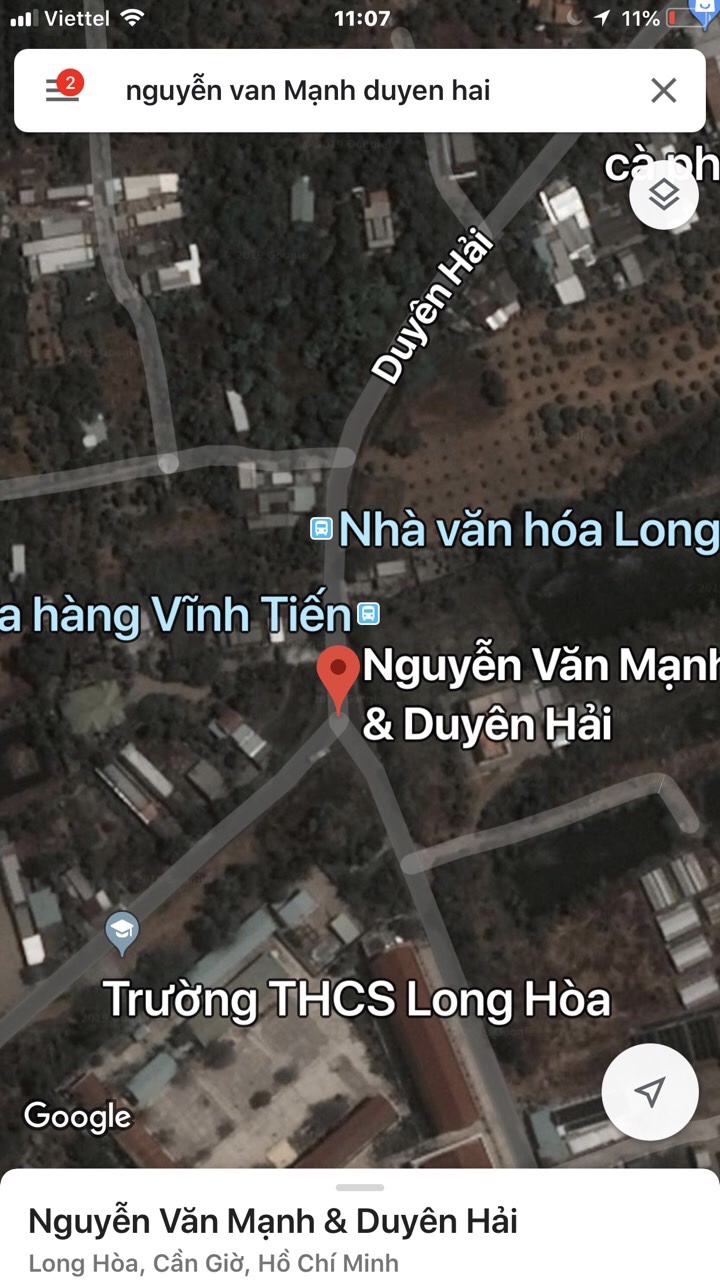 Bán nhà mặt tiền Nguyễn Văn Mạnh, x.Long Hòa, Cần Giờ