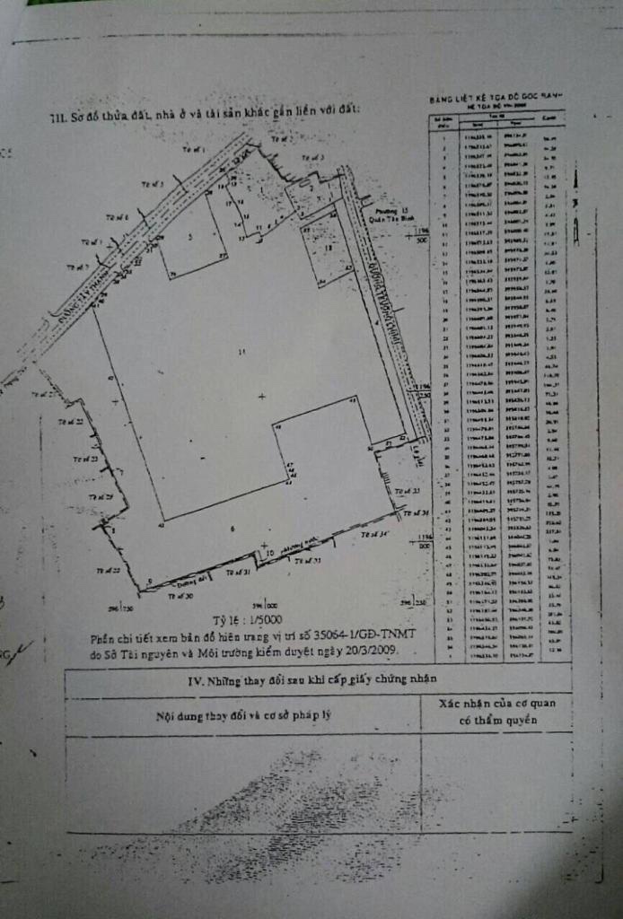 Bán đất Số 2 Trường Chinh, Phường Tây Thạnh, Phường Tân Phú 15.7ha, chỉ 19tr/m2, Dự ăn 1/500 mới!!