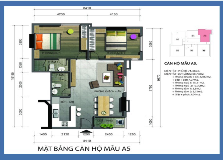 Bán căn hộ riêng thuộc Dự án Samland Airport, P1,Gò Vấp, Tp.HCM diện tích 75m2