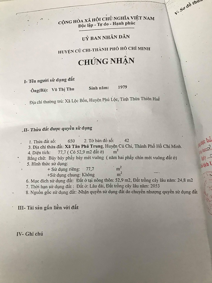 [HCM]Bán nhà đường 101 ấp giữa,tân phú trung Củ chi