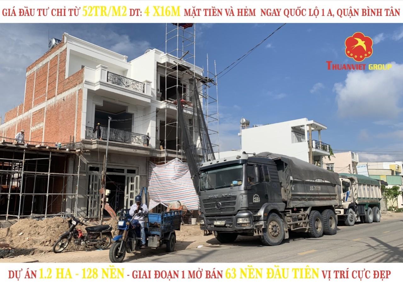 Bán đất Đường 18B, Phường Bình Hưng Hòa A, Bình Tân. diện tích 64m2 giá 52tr/m2