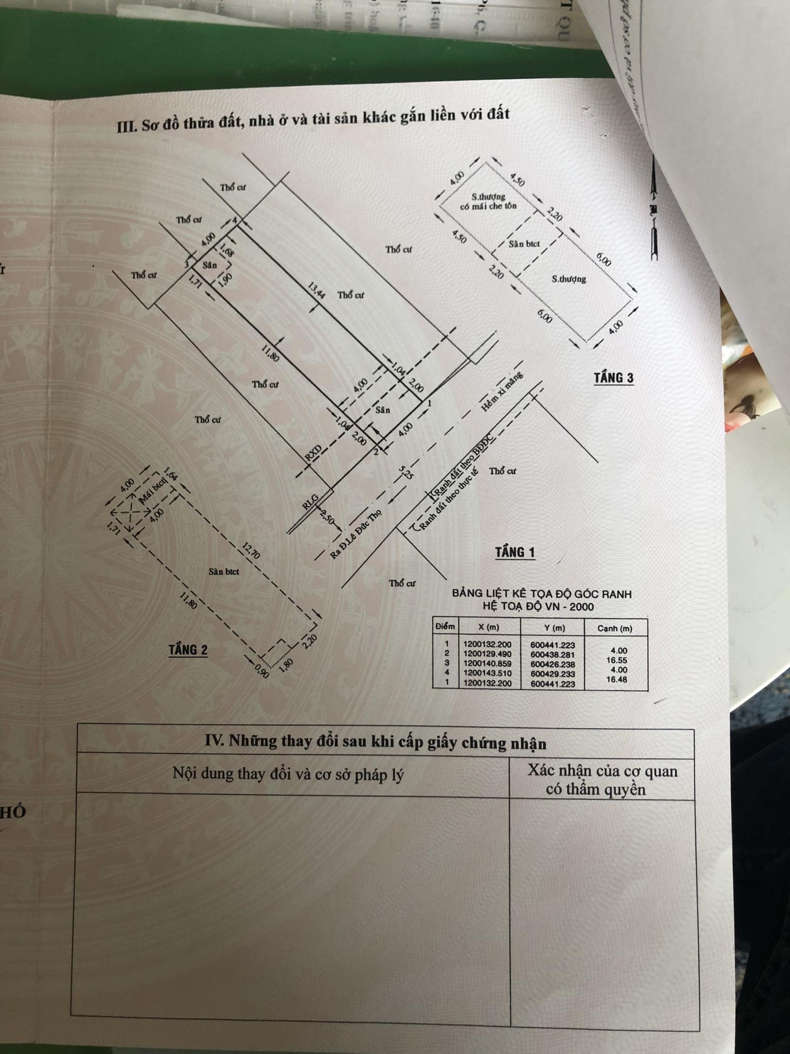  Nhà bán đường đường Lê Đức Thọ P.15,GV,4x17m giá 5,4 tỷ