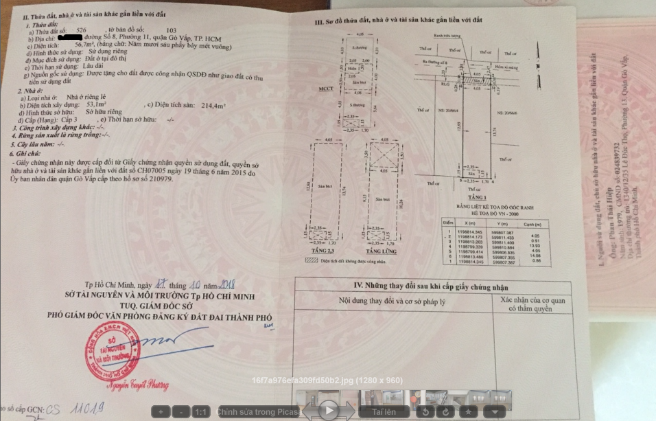 Bán nhà đường số 8, P.11, Gò Vấp ,DT 62m giá 5,65 tỷ