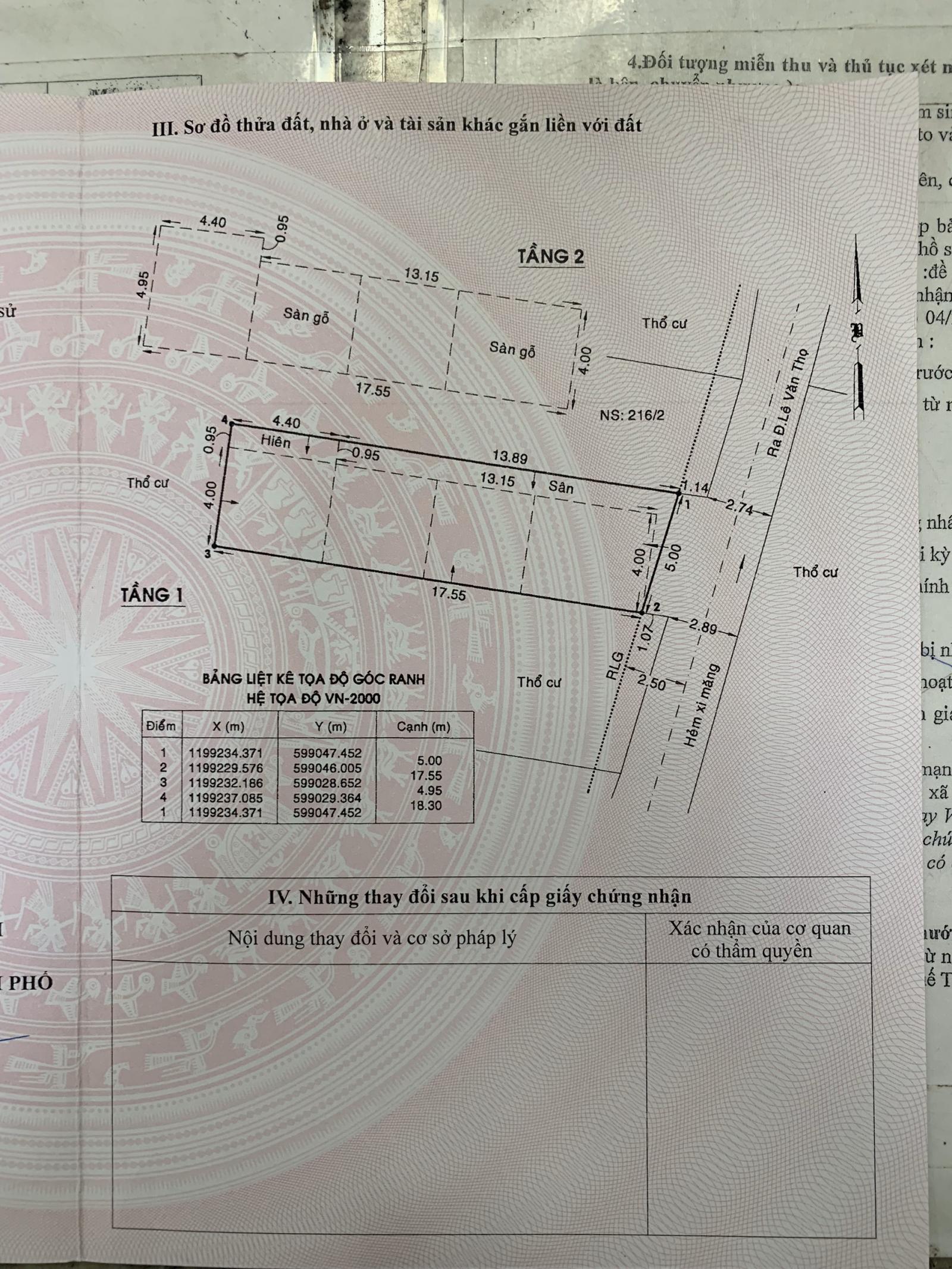  Nhà bán hẻm 216 đường Lê văn Thọ, P.11, Gò vấp, DT: 90m2 giá 5,6 tỷ