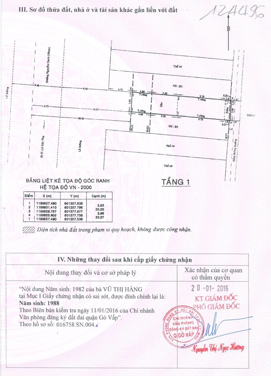  Bán nhà mặt tiền đường Nguyễn Oanh, P.7, Gò vấp, DT: 80m2 giá 10,5 tỷ