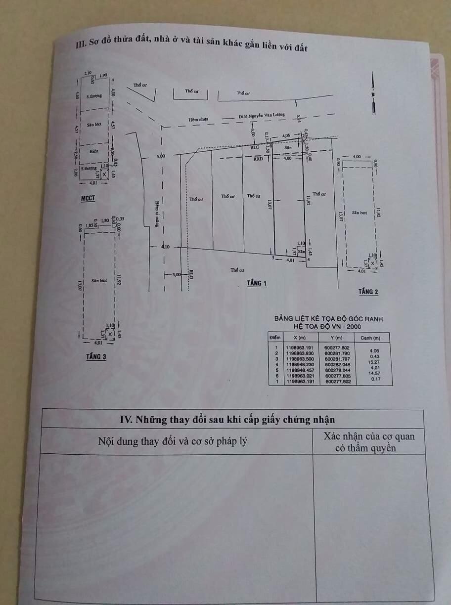 Bán nhà 2 lầu hẻm 6m Nguyễn Văn Lượng, P.16, Gò vấp, DT: 64m2 giá 7,3 tỷ
