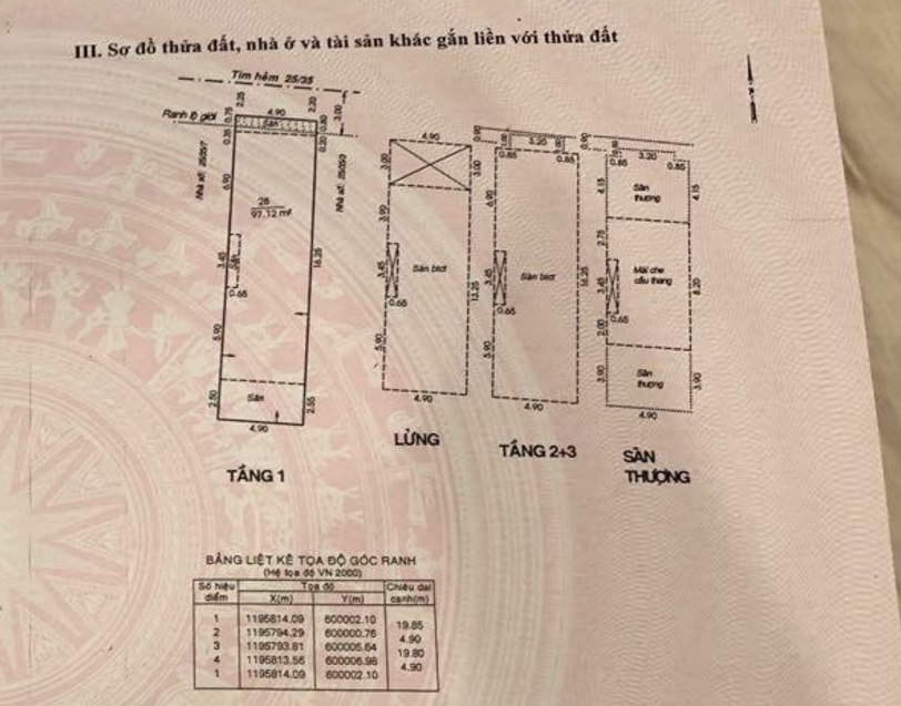 Bán nhà 25/35/5 Cửu Long Q TB, DT: 5x20m, 4 lầu, giá: 17.3 tỷ TL