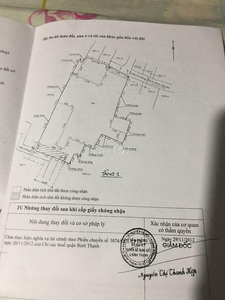 CẦN BÁN GẤP ĐẤT TẠI , 98/5 PHẠM VĂN HÂN , PHƯỜNG 17 , QUẬN BÌNH THẠNH , TP HỒ CHÍ MINH