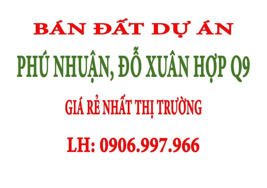 Bán đất Phú Nhuận Phước Long B, Đỗ Xuân Hợp Q9, rẻ hơn thị trường, 280m2. LH: 0906997966