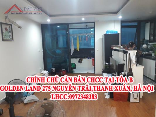 Chính chủ cần bán CHCC Tại tòa B Golden Land 275 Nguyễn Trãi,Thanh Xuân, Hà Nội
