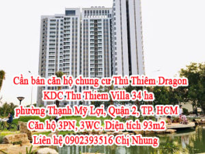 Cần bán căn hộ chung cư Thủ Thiêm Dragon - KDC Thu Thiem Villa 34 ha, phường Thạnh Mỹ Lợi, Quận 2,