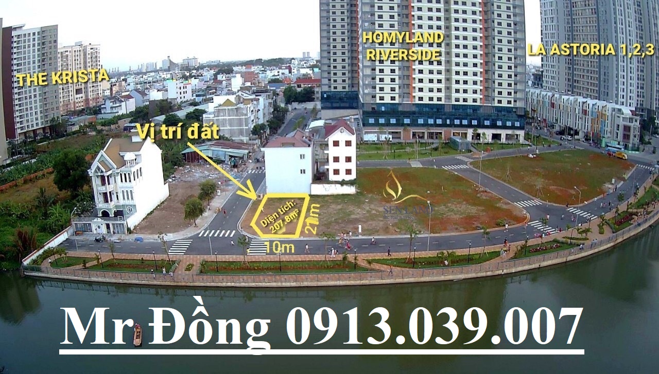 Giảm 800tr Lô đất Biệt Thự Ven Sông Homyland Riverside 200m2 21ty009 Cực Đẹp Rẻ