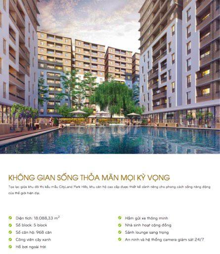 Chính chủ cần bán căn hộ 2PN 80m2 City Land Park Hills Gò Vấp – tp HCM.