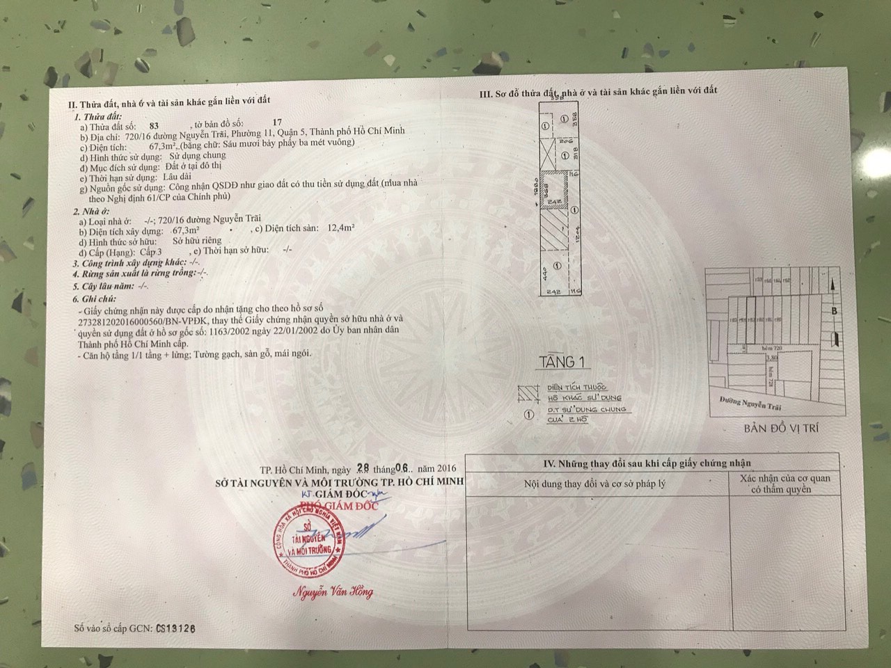 Chính chỉ bán nhà 720/16 nguyễn trãi p11 quận 5 dt 4x18 giá 14 tỷ tl