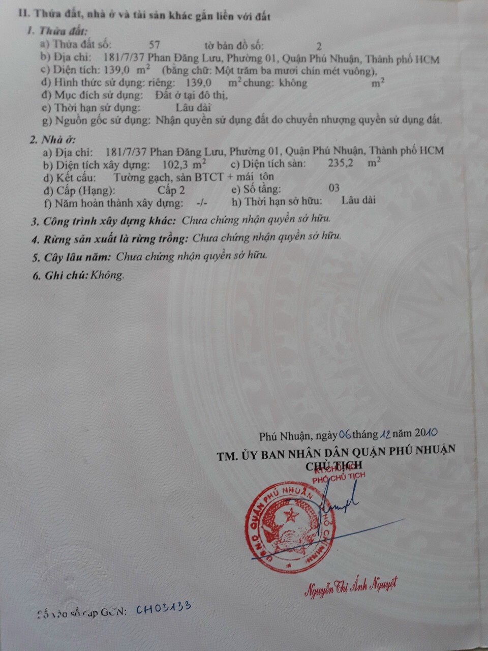 Bán nhà Vila Mini 181/7/37 Phan Đăng Lưu, Phường 1, Quận Phú Nhuận.